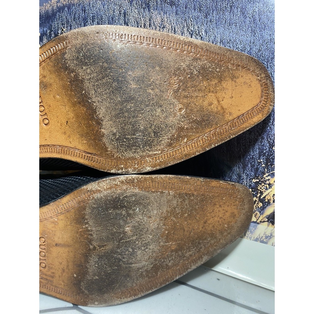 Paul Fredrick Monk Strap Mens Dress Shoes Sz 10.5 M Black Leather  Made In Italy - Picture 11 of 16